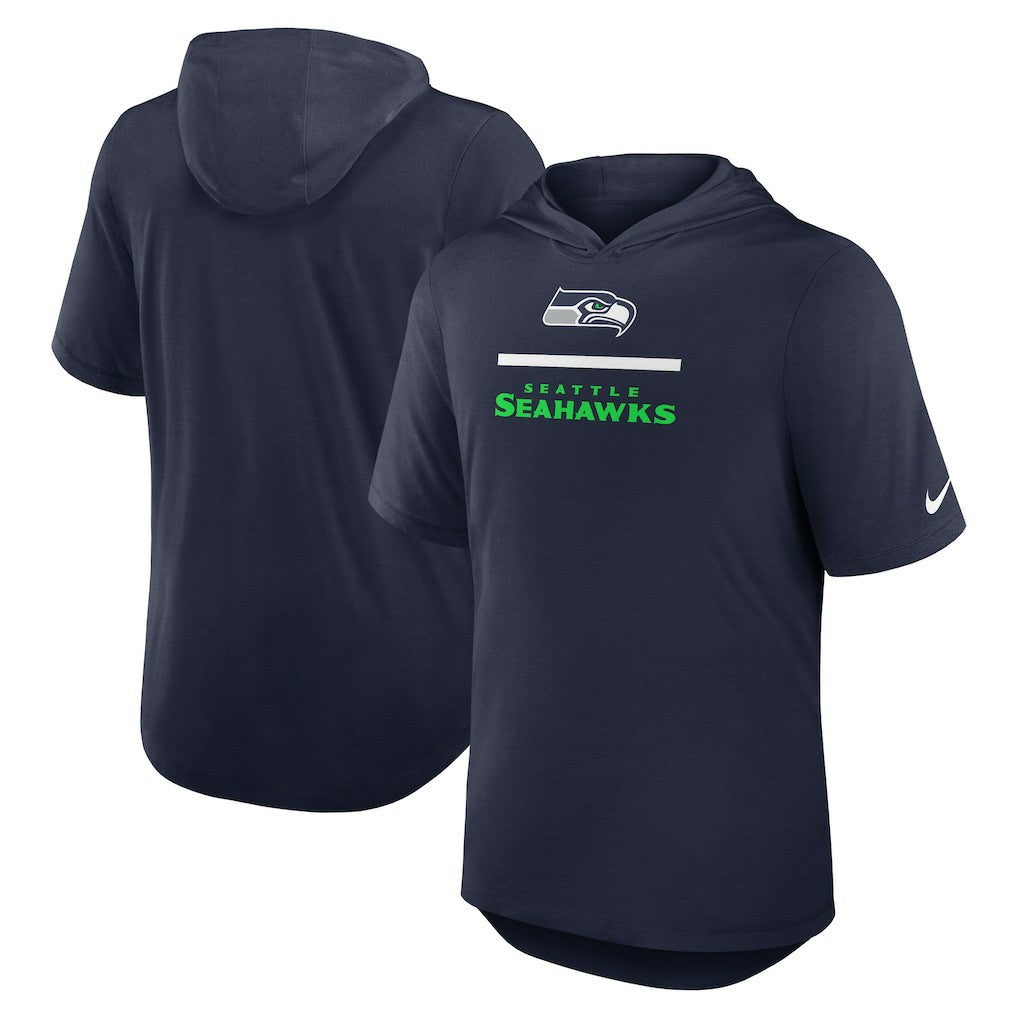 Seattle Seahawks Lockup Tri-Blend Hoodie T-Shirt College Navy | Nike for Sale