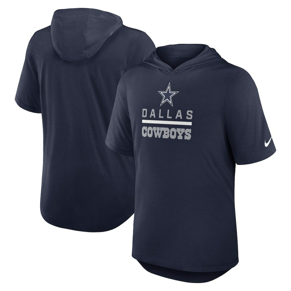 Dallas Cowboys Lockup Tri-Blend Hoodie T-Shirt Navy | Nike for Sale