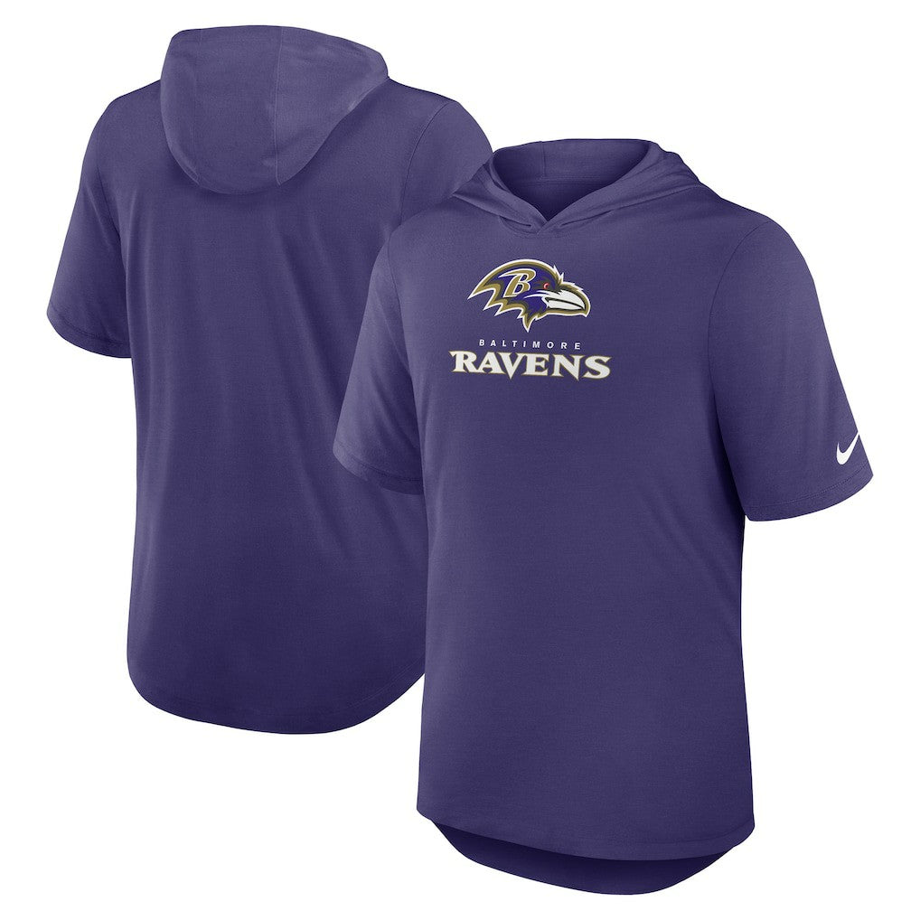 Baltimore Ravens Lockup Tri-Blend Hoodie T-Shirt Purple | Nike for Sale