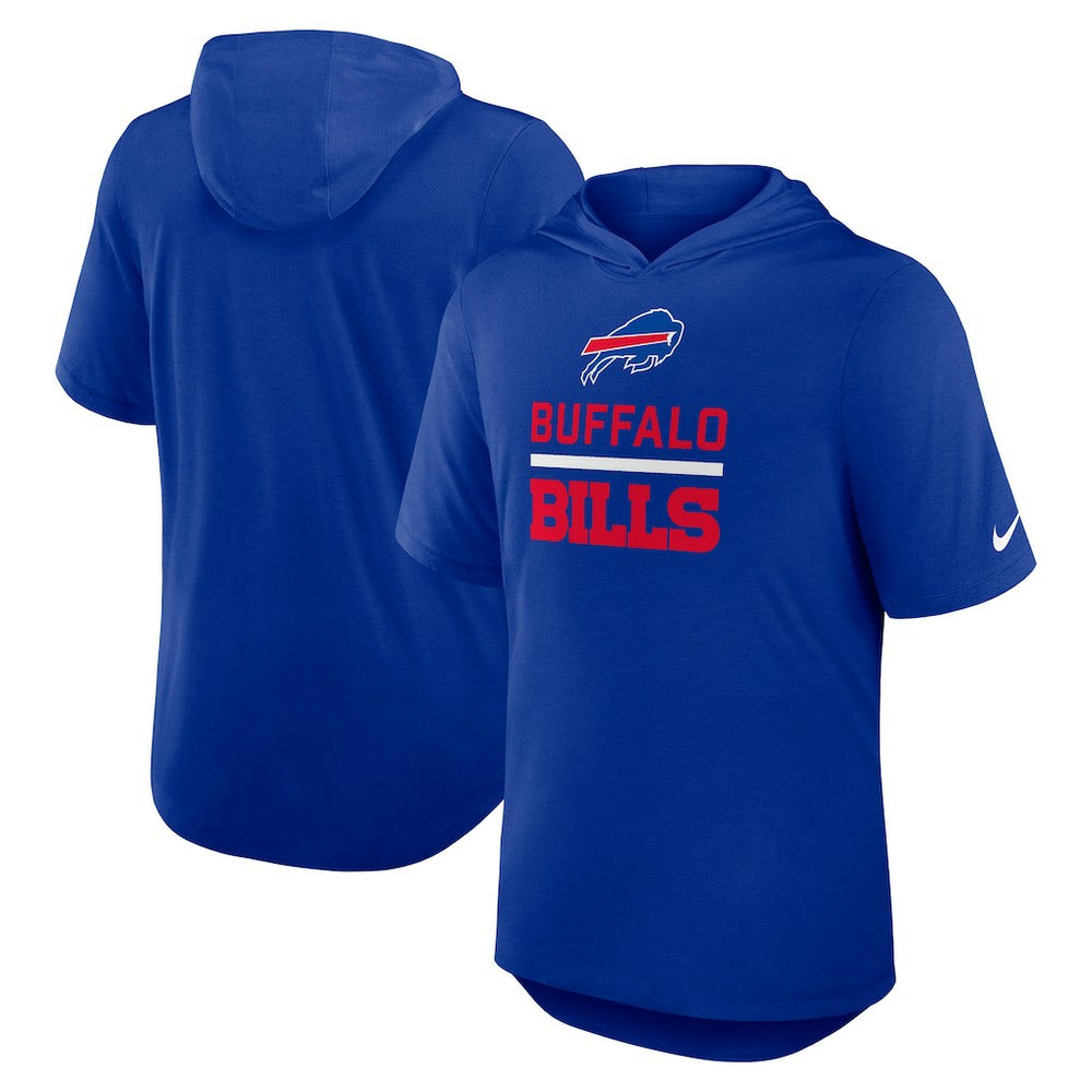 Buffalo Bills Lockup Tri-Blend Hoodie T-Shirt Royal | Nike for Sale