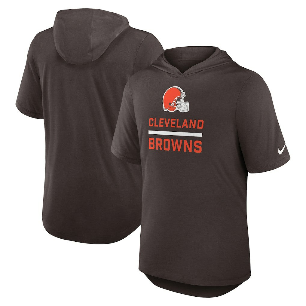 Cleveland Browns Lockup Tri-Blend Hoodie T-Shirt Brown | Nike for Sale
