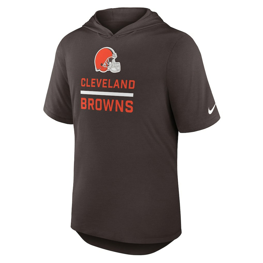 Cleveland Browns Lockup Tri-Blend Hoodie T-Shirt Brown | Nike for Sale