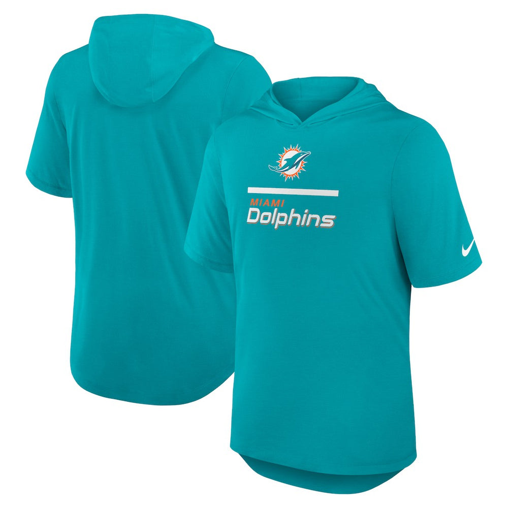 Miami Dolphins Lockup Tri-Blend Hoodie T-Shirt Aqua | Nike for Sale