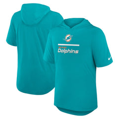 Miami Dolphins Lockup Tri-Blend Hoodie T-Shirt Aqua | Nike for Sale