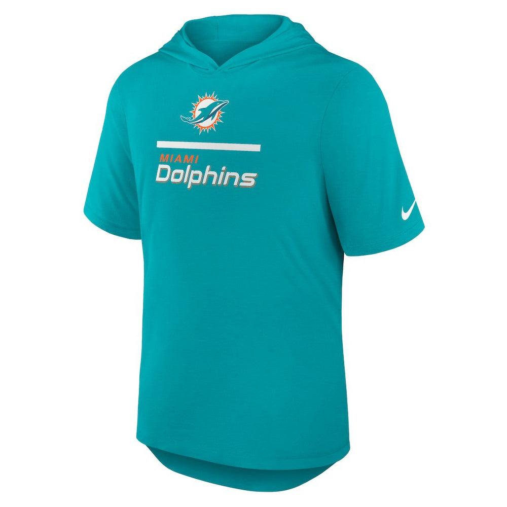 Miami Dolphins Lockup Tri-Blend Hoodie T-Shirt Aqua | Nike for Sale
