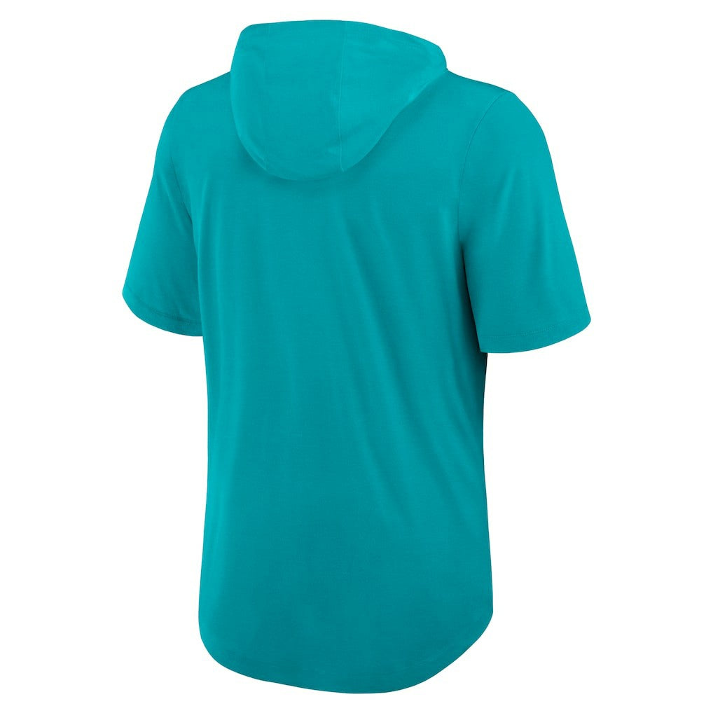 Miami Dolphins Lockup Tri-Blend Hoodie T-Shirt Aqua | Nike for Sale