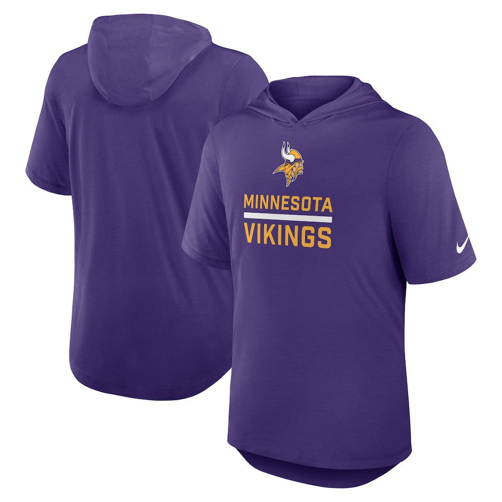 Minnesota Vikings Lockup Tri-Blend Hoodie T-Shirt Purple | Nike for Sale