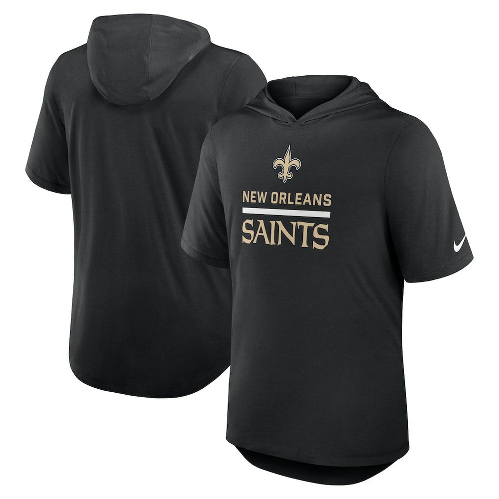New Orleans Saints Lockup Tri-Blend Hoodie T-Shirt Black | Nike for Sale