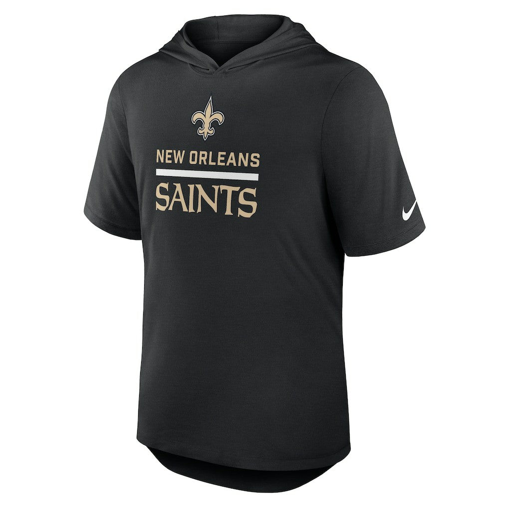 New Orleans Saints Lockup Tri-Blend Hoodie T-Shirt Black | Nike for Sale