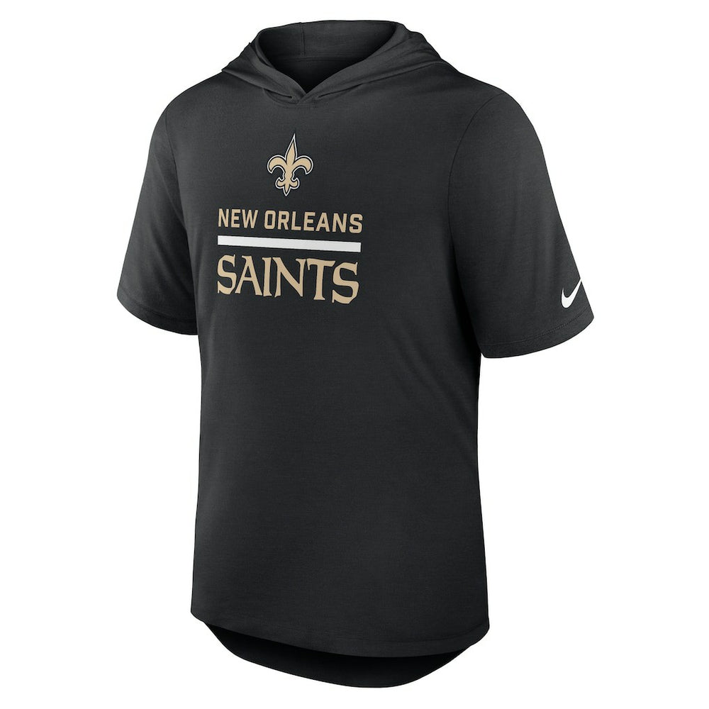 New Orleans Saints Lockup Tri-Blend Hoodie T-Shirt Black | Nike for Sale