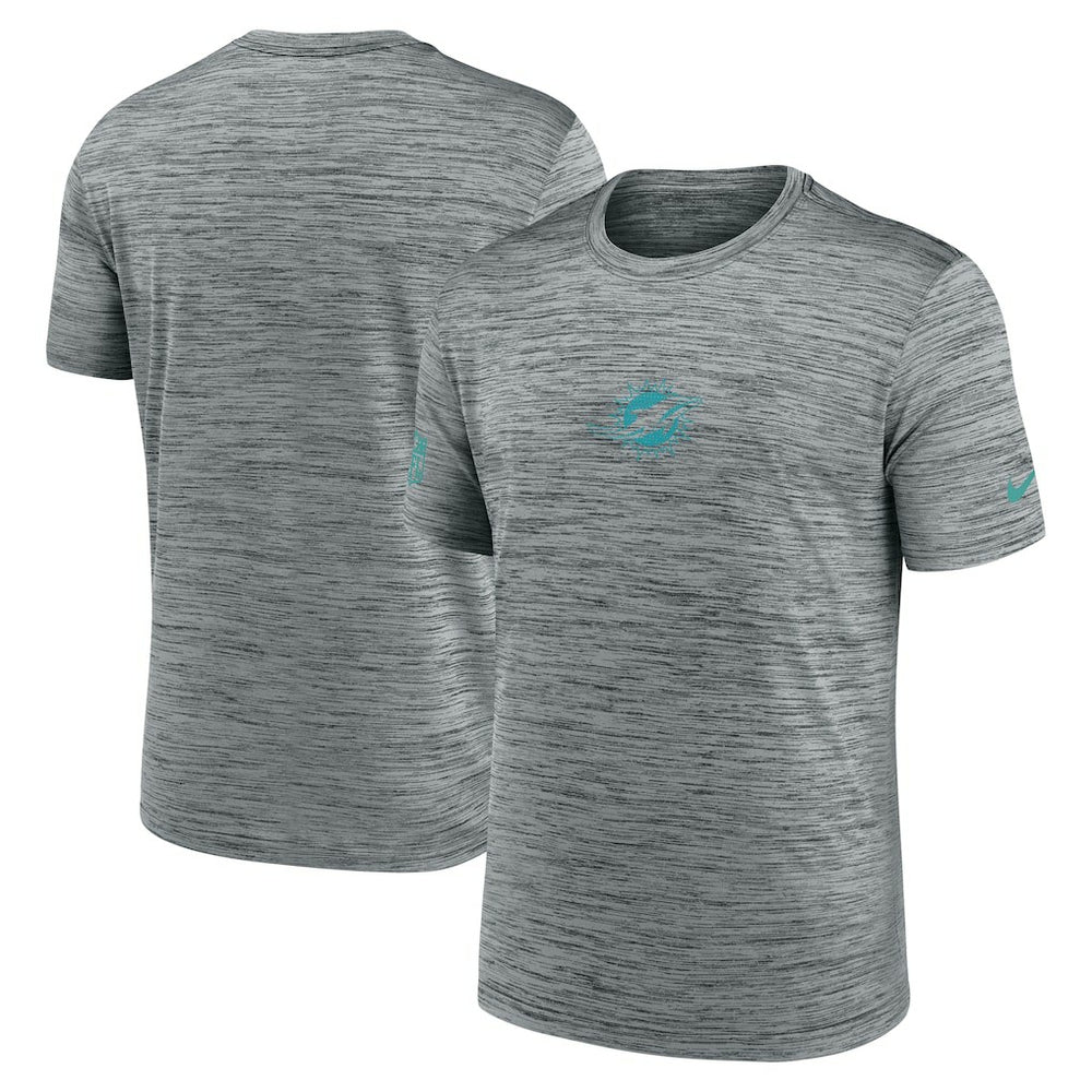 Miami Dolphins Sideline Velocity Dri-FIT T-Shirt - Gray | Nike for Sale