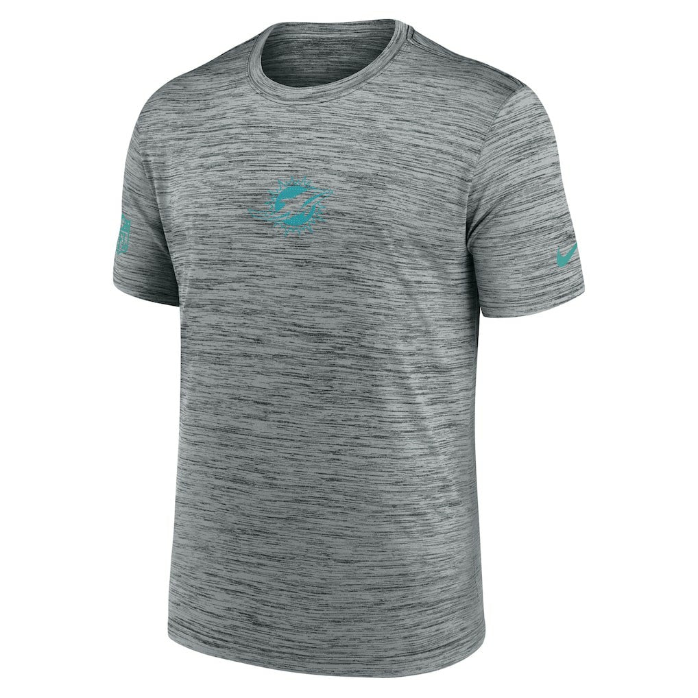 Miami Dolphins Sideline Velocity Dri-FIT T-Shirt - Gray | Nike for Sale