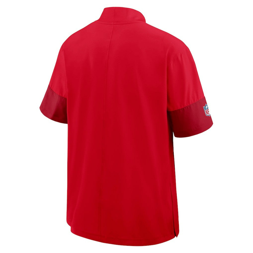 Kansas City Chiefs Sideline Short Sleeve Quarter-Zip Dri-FIT Coach Jacket Red | Nike for Sale
