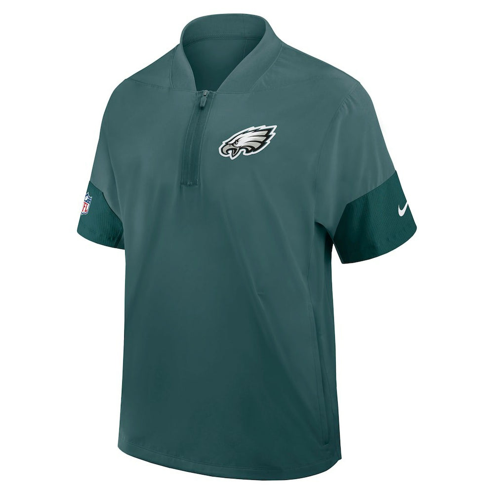 Philadelphia Eagles Sideline Short Sleeve Quarter-Zip Dri-FIT Coach Jacket Midnight Green | Nike for Sale