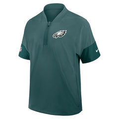 Philadelphia Eagles Sideline Short Sleeve Quarter-Zip Dri-FIT Coach Jacket Midnight Green | Nike for Sale