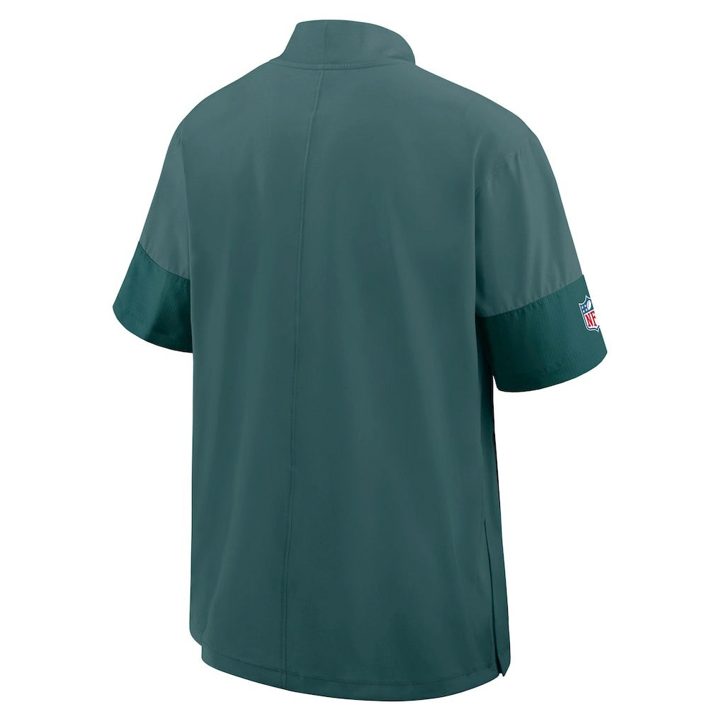 Philadelphia Eagles Sideline Short Sleeve Quarter-Zip Dri-FIT Coach Jacket Midnight Green | Nike for Sale