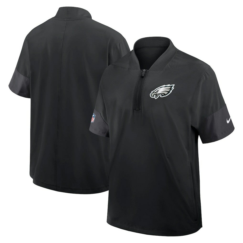 Philadelphia Eagles Sideline Short Sleeve Quarter-Zip Dri-FIT Coach Jacket Black | Nike for Sale