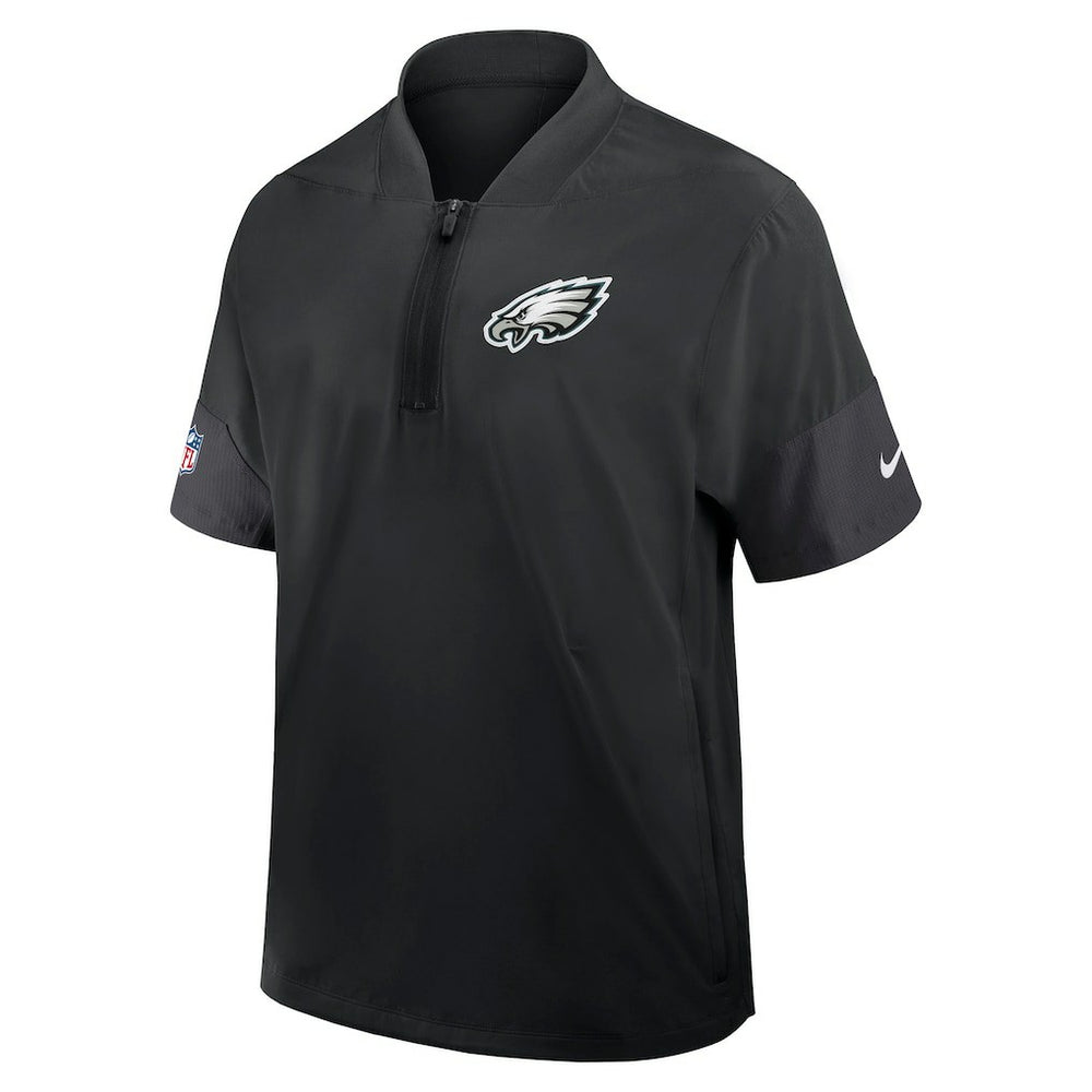 Philadelphia Eagles Sideline Short Sleeve Quarter-Zip Dri-FIT Coach Jacket Black | Nike for Sale