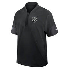 Las Vegas Raiders Sideline Short Sleeve Quarter-Zip Dri-FIT Coach Jacket Black | Nike for Sale