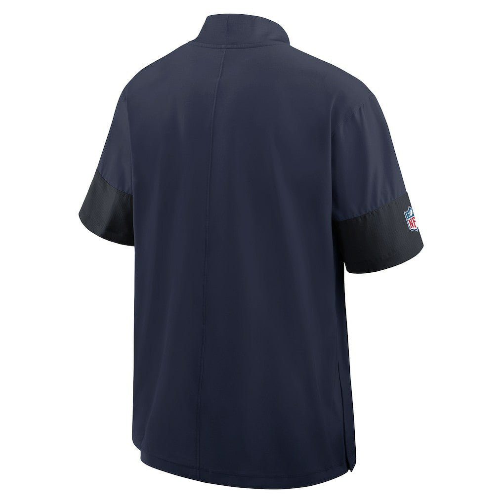 Seattle Seahawks Sideline Short Sleeve Quarter-Zip Dri-FIT Coach Jacket College Navy | Nike for Sale