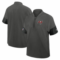 Tampa Bay Buccaneers Sideline Short Sleeve Quarter-Zip Dri-FIT Coach Jacket Pewter | Nike for Sale
