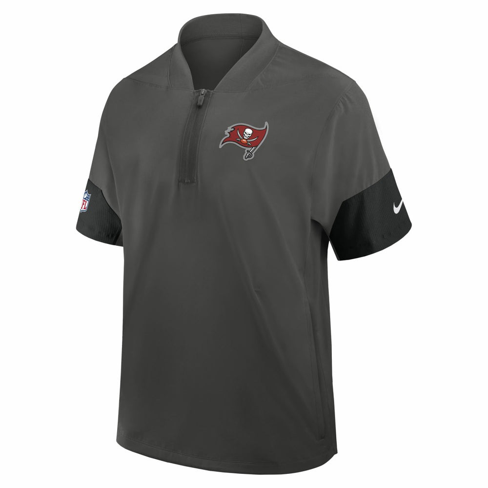 Tampa Bay Buccaneers Sideline Short Sleeve Quarter-Zip Dri-FIT Coach Jacket Pewter | Nike for Sale