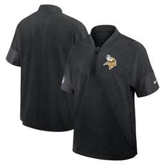 Minnesota Vikings Sideline Short Sleeve Quarter-Zip Dri-FIT Coach Jacket Black | Nike for Sale