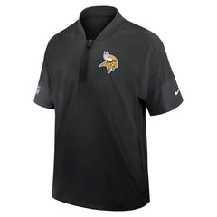 Minnesota Vikings Sideline Short Sleeve Quarter-Zip Dri-FIT Coach Jacket Black | Nike for Sale