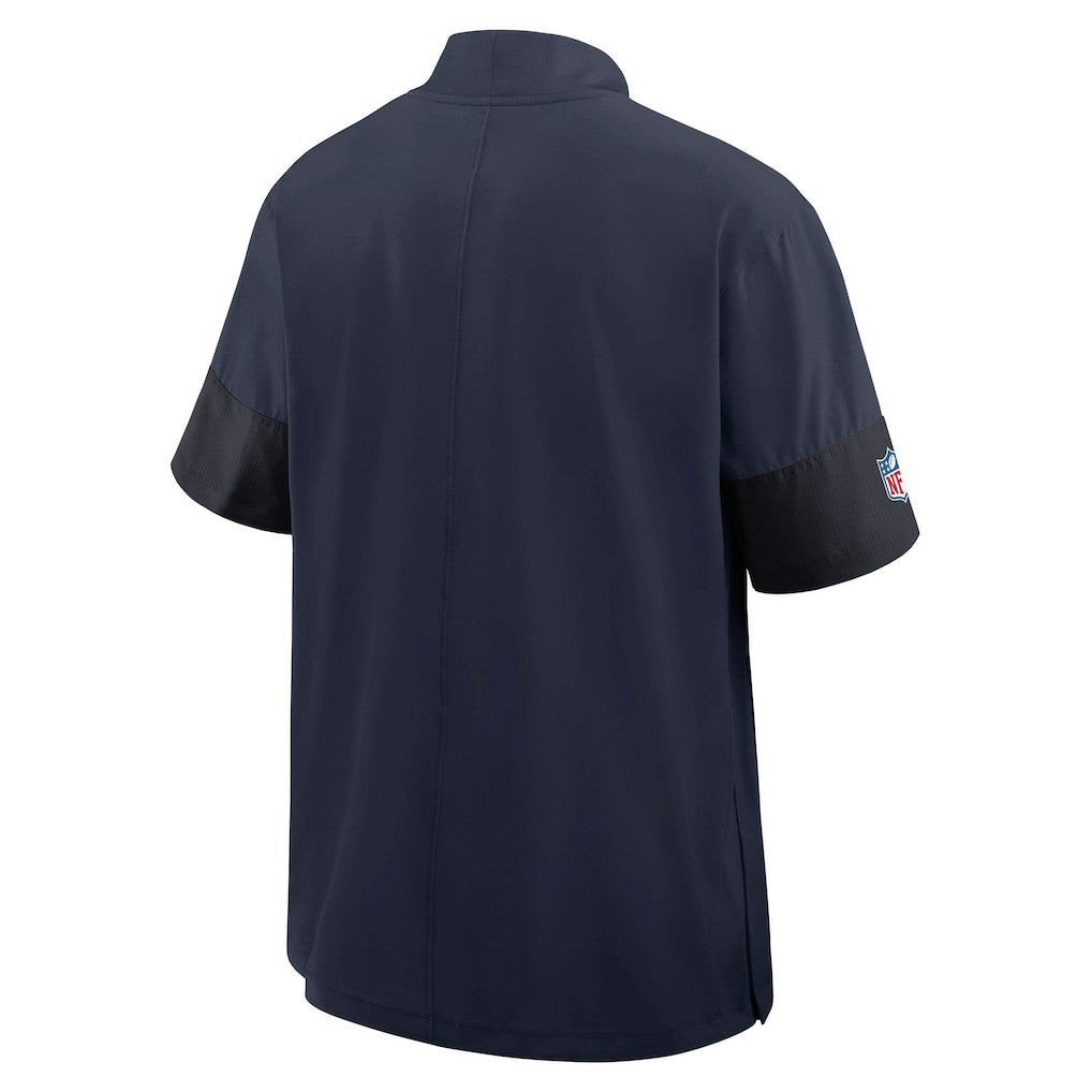New England Patriots Sideline Short Sleeve Quarter-Zip Dri-FIT Coach Jacket Navy | Nike for Sale