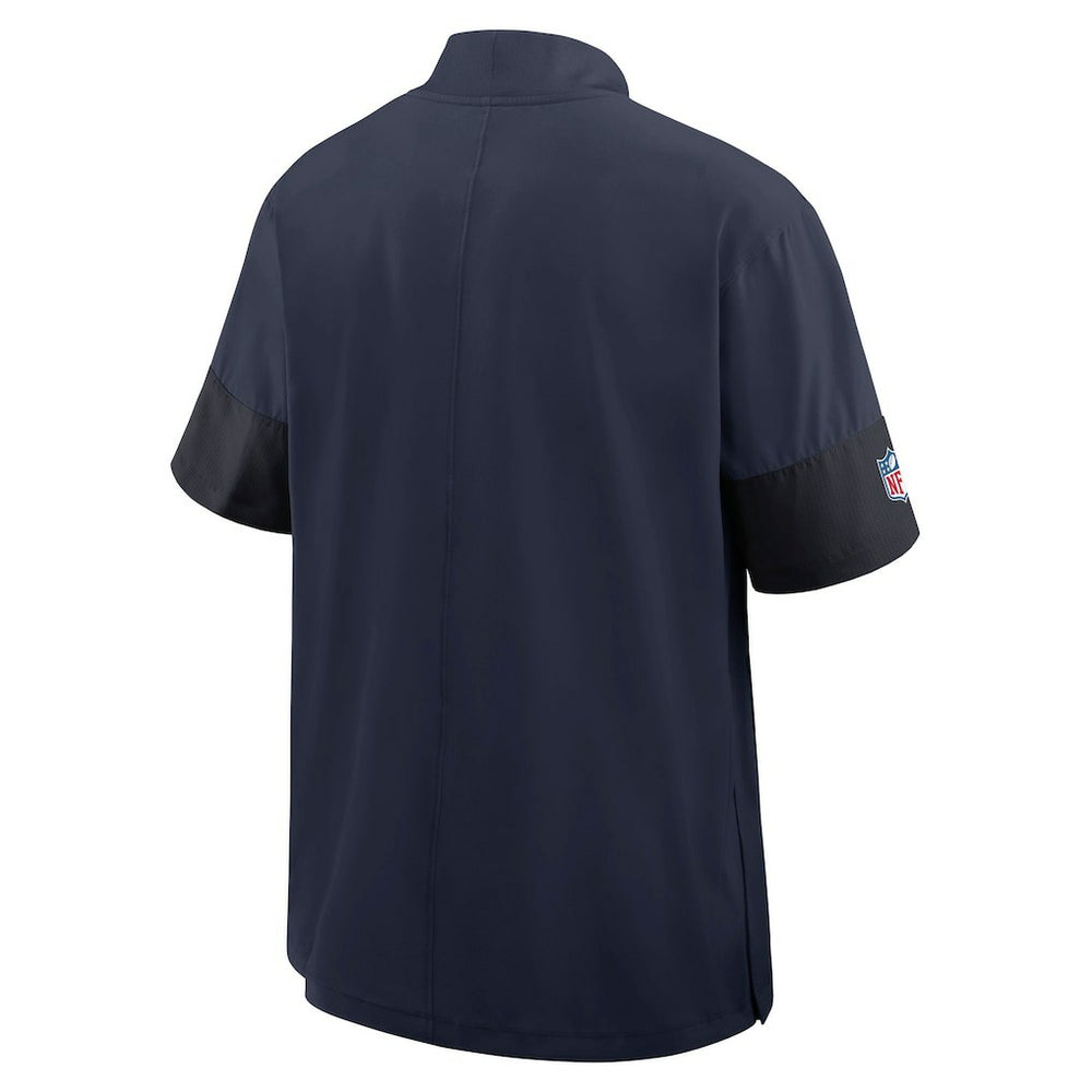 New England Patriots Sideline Short Sleeve Quarter-Zip Dri-FIT Coach Jacket Navy | Nike for Sale
