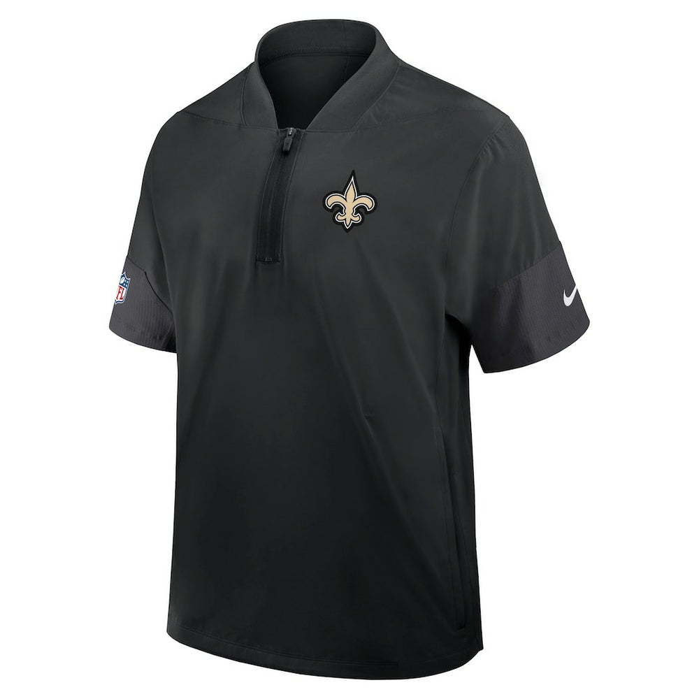 New Orleans Saints Sideline Short Sleeve Quarter-Zip Dri-FIT Coach Jacket Black | Nike for Sale