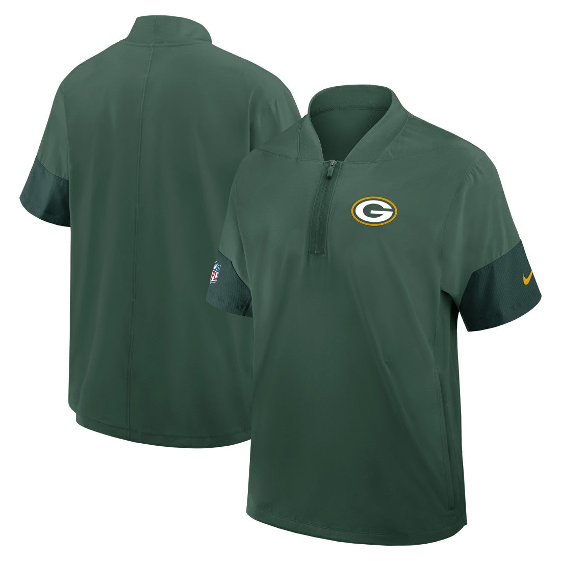 Green Bay Packers Sideline Short Sleeve Quarter-Zip Dri-FIT Coach Jacket Green | Nike for Sale