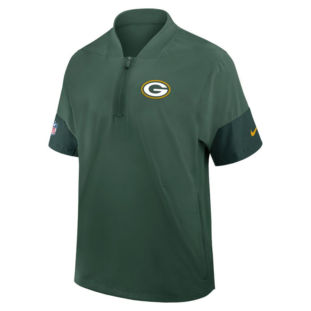 Green Bay Packers Sideline Short Sleeve Quarter-Zip Dri-FIT Coach Jacket Green | Nike for Sale