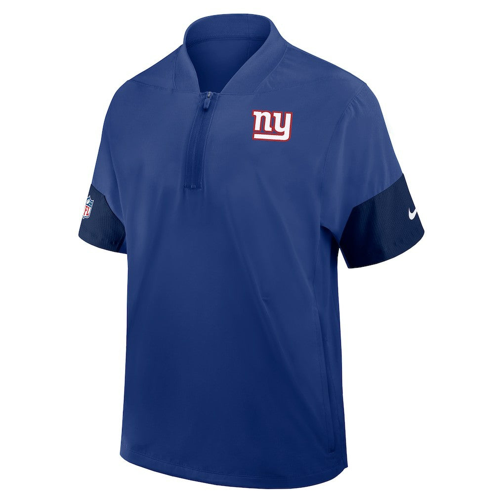 New York Giants Sideline Short Sleeve Quarter-Zip Dri-FIT Coach Jacket Royal | Nike for Sale