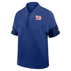 New York Giants Sideline Short Sleeve Quarter-Zip Dri-FIT Coach Jacket Royal | Nike for Sale