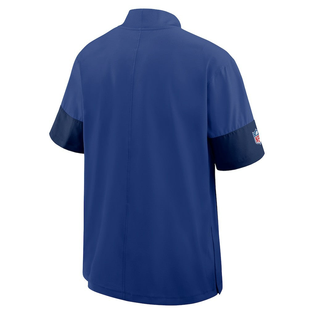 New York Giants Sideline Short Sleeve Quarter-Zip Dri-FIT Coach Jacket Royal | Nike for Sale