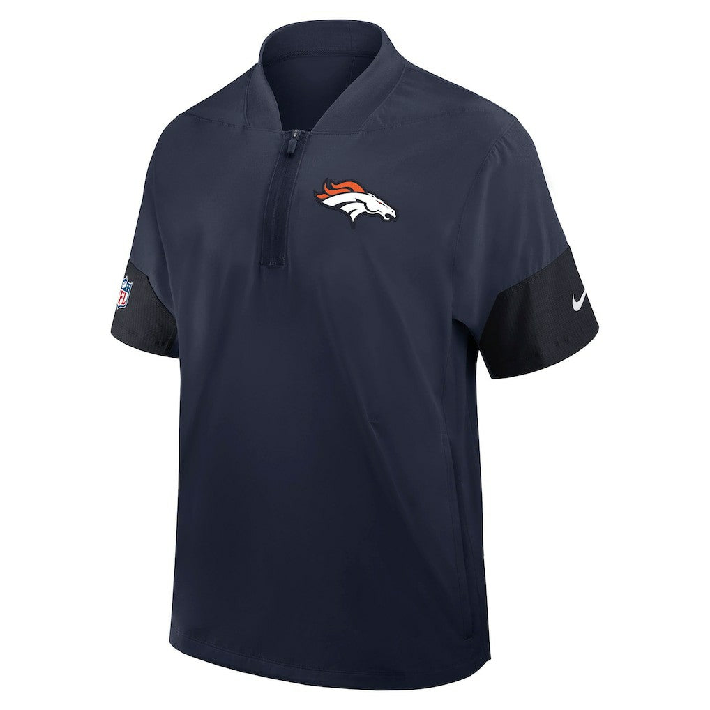 Denver Broncos Sideline Short Sleeve Quarter-Zip Dri-FIT Coach Jacket Navy | Nike for Sale