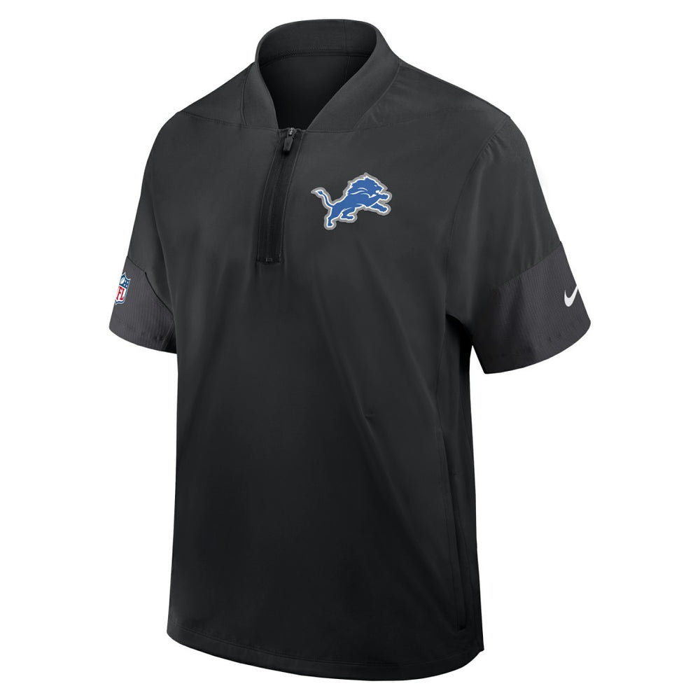 Detroit Lions Sideline Short Sleeve Quarter-Zip Dri-FIT Coach Jacket Black | Nike for Sale