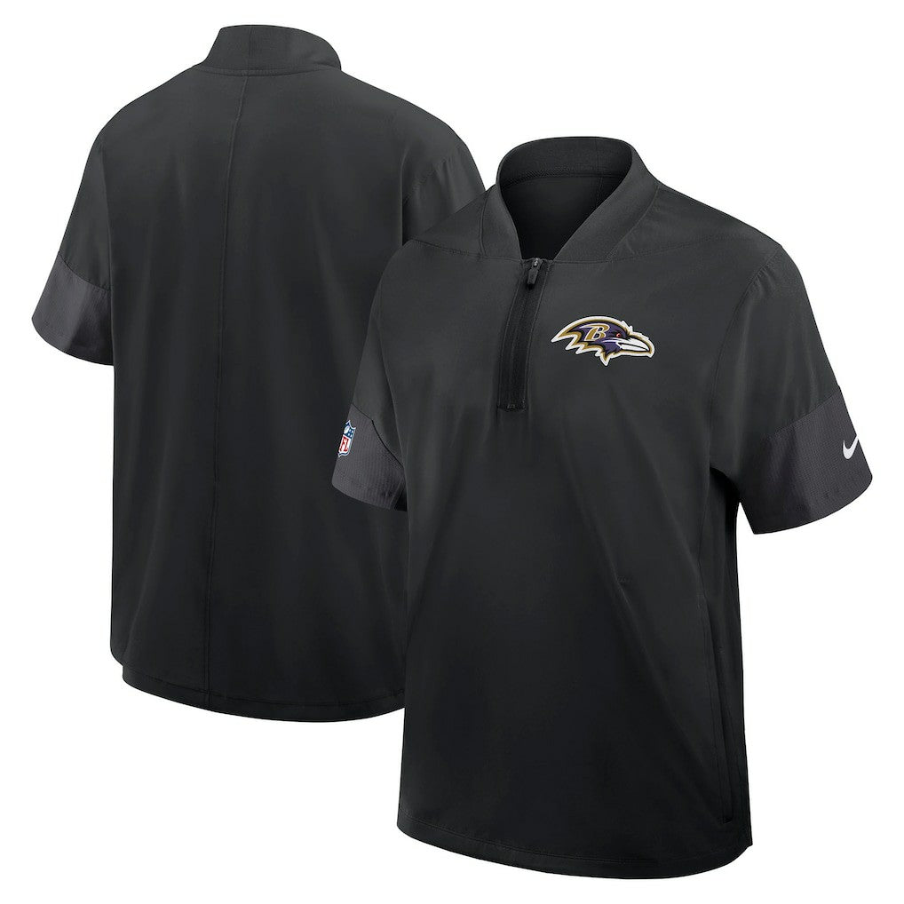 Baltimore Ravens Sideline Short Sleeve Quarter-Zip Dri-FIT Coach Jacket Black | Nike for Sale