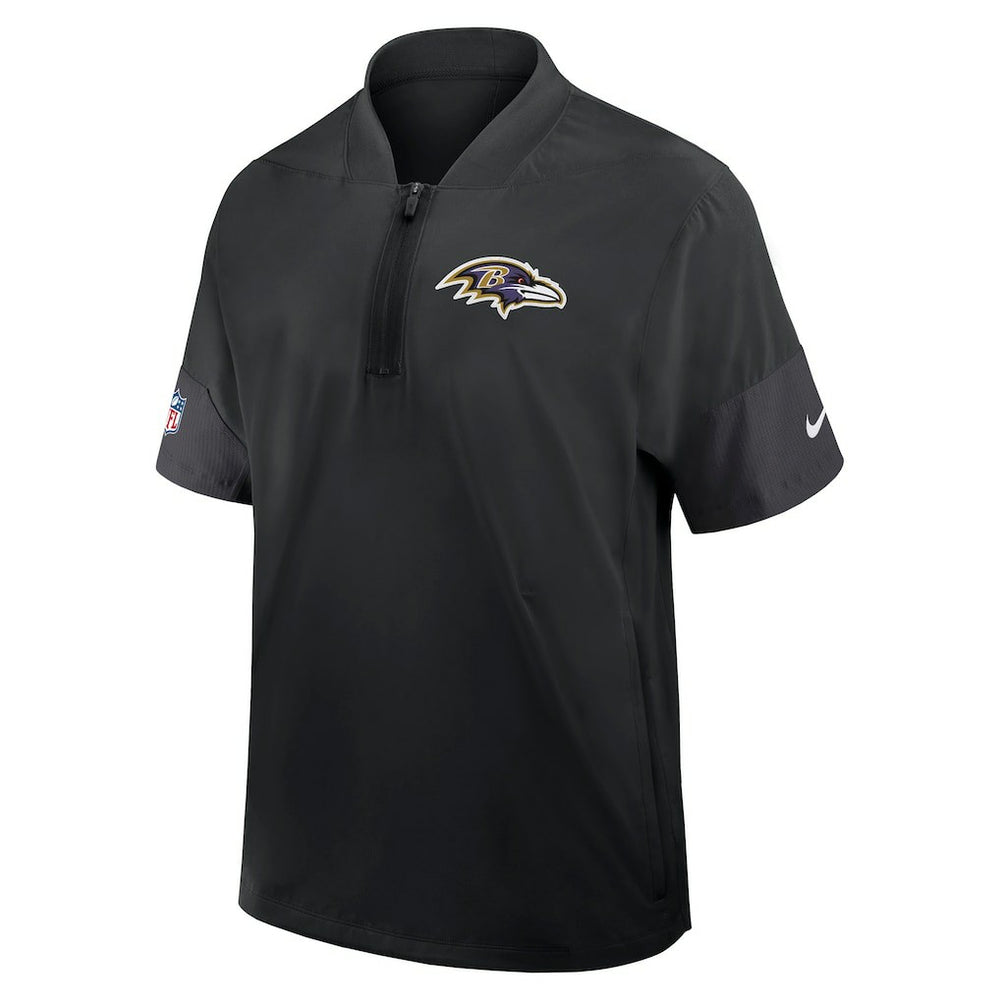 Baltimore Ravens Sideline Short Sleeve Quarter-Zip Dri-FIT Coach Jacket Black | Nike for Sale