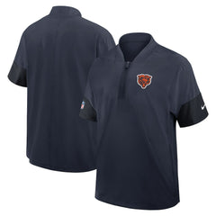 Chicago Bears Sideline Short Sleeve Quarter-Zip Dri-FIT Coach Jacket Navy | Nike for Sale