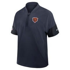 Chicago Bears Sideline Short Sleeve Quarter-Zip Dri-FIT Coach Jacket Navy | Nike for Sale