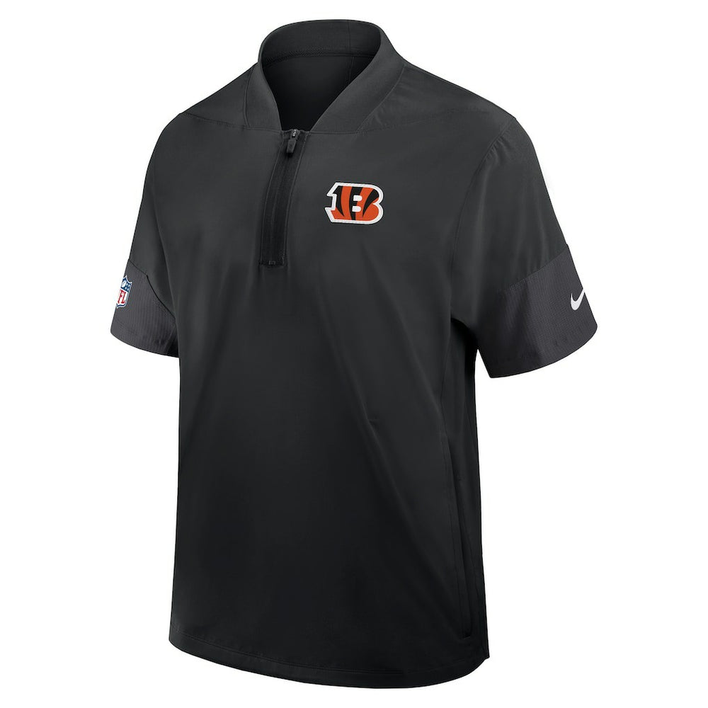Cincinnati Bengals Sideline Short Sleeve Quarter-Zip Dri-FIT Coach Jacket Black | Nike for Sale