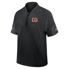 Cincinnati Bengals Sideline Short Sleeve Quarter-Zip Dri-FIT Coach Jacket Black | Nike for Sale