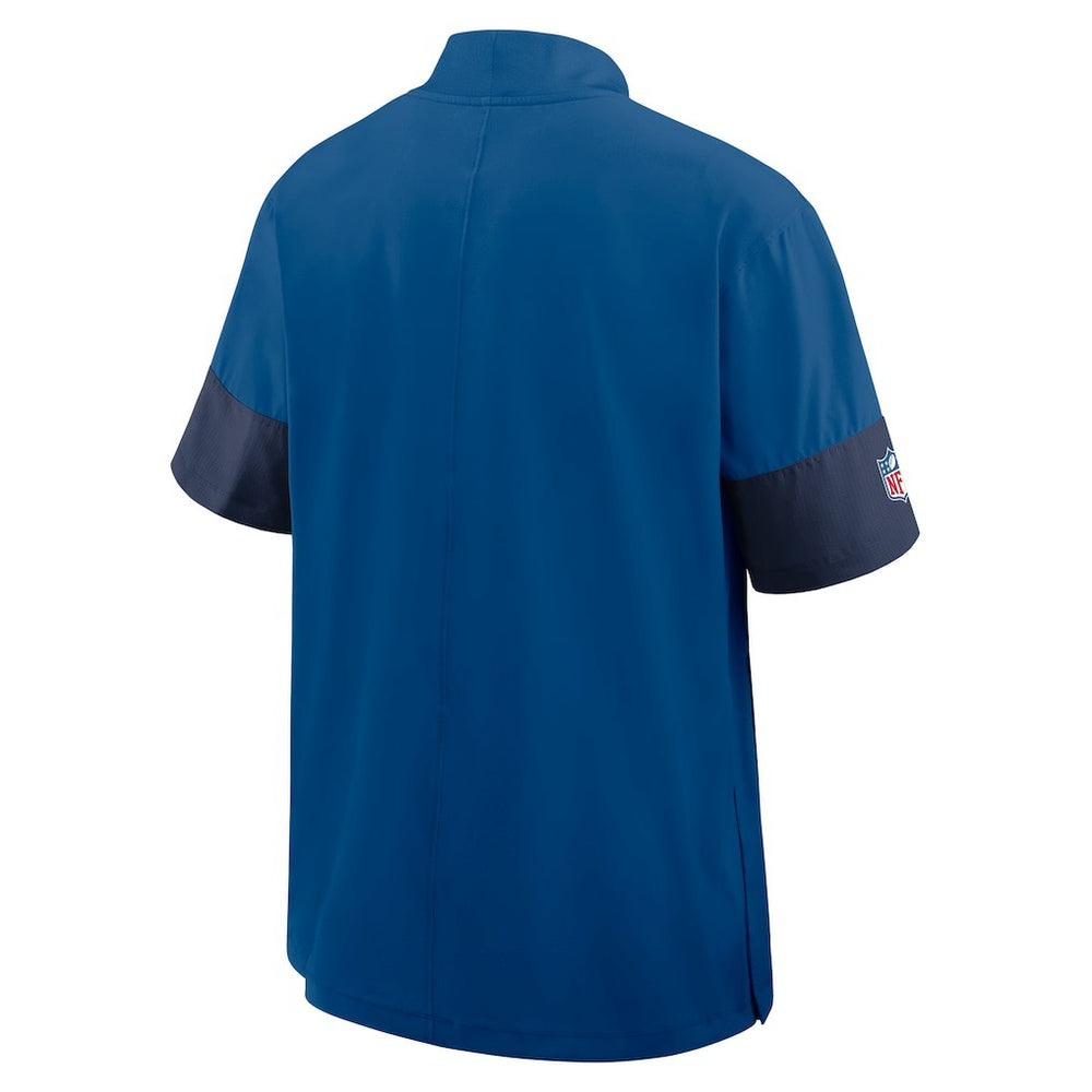 Indianapolis Colts Sideline Short Sleeve Quarter-Zip Dri-FIT Coach Jacket Royal | Nike for Sale