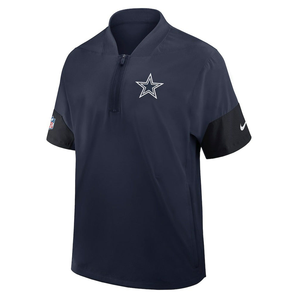 Dallas Cowboys Sideline Short Sleeve Quarter-Zip Dri-FIT Coach Jacket Navy | Nike for Sale