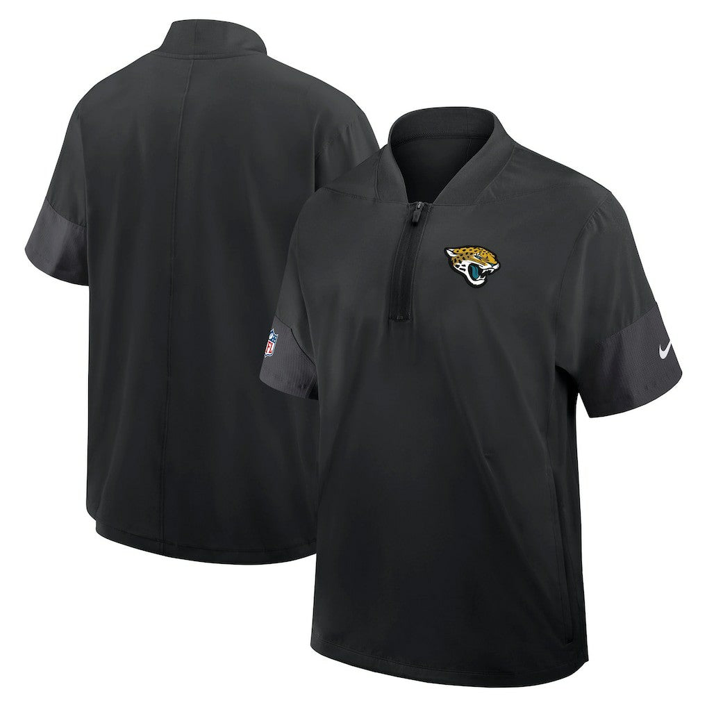 Jacksonville Jaguars Sideline Short Sleeve Quarter-Zip Dri-FIT Coach Jacket Black | Nike for Sale