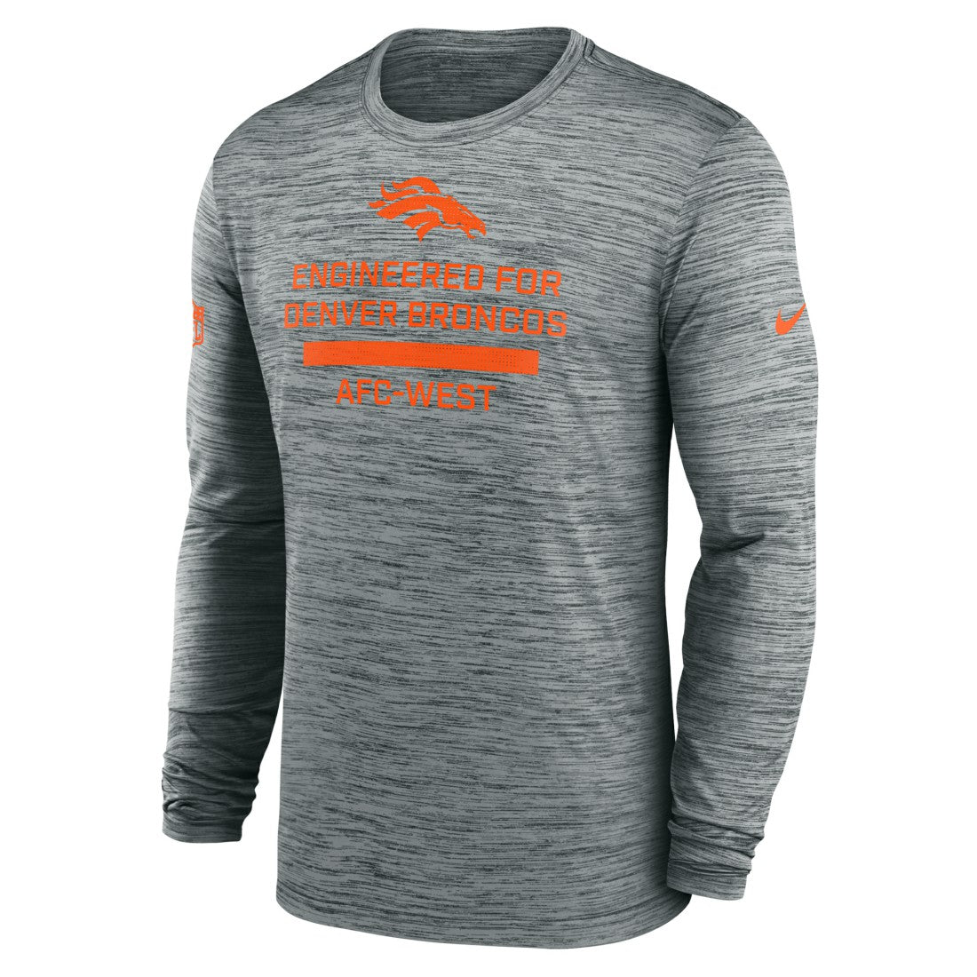 Denver Broncos Sideline Velocity Performance Long Sleeve T-Shirt - Gray | Nike for Sale