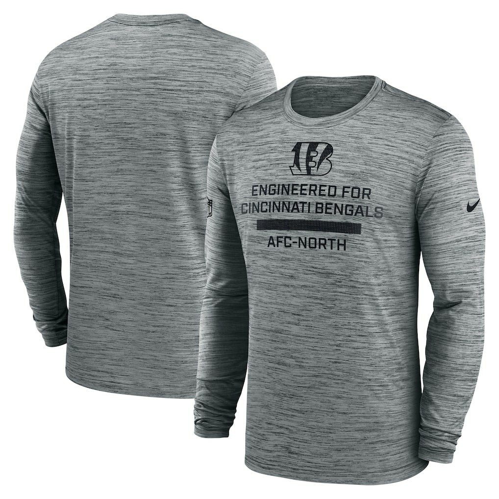 Cincinnati Bengals Sideline Velocity Performance Long Sleeve T-Shirt - Gray | Nike for Sale