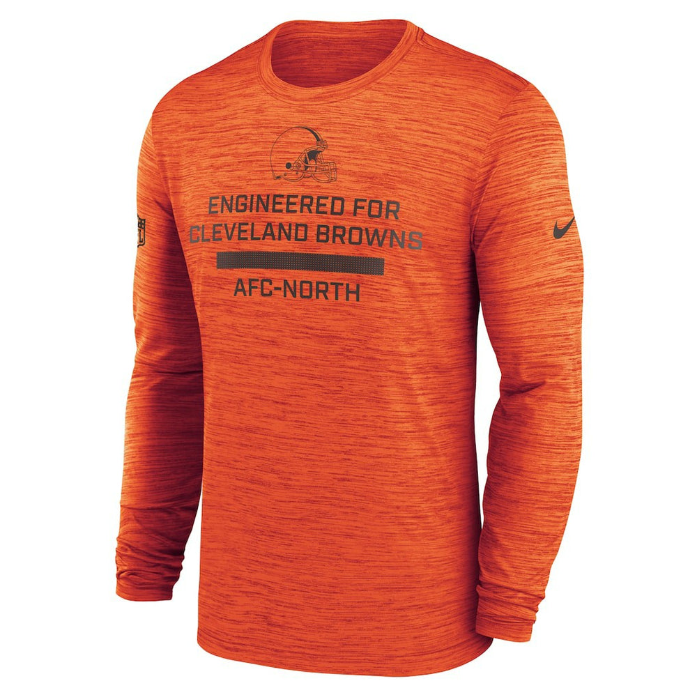 Cleveland Browns Sideline Velocity Performance Long Sleeve T-Shirt - Orange | Nike for Sale